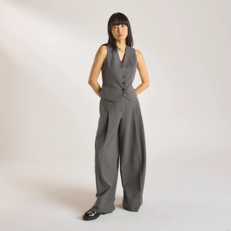 Tailored-Weste - Anthrazit