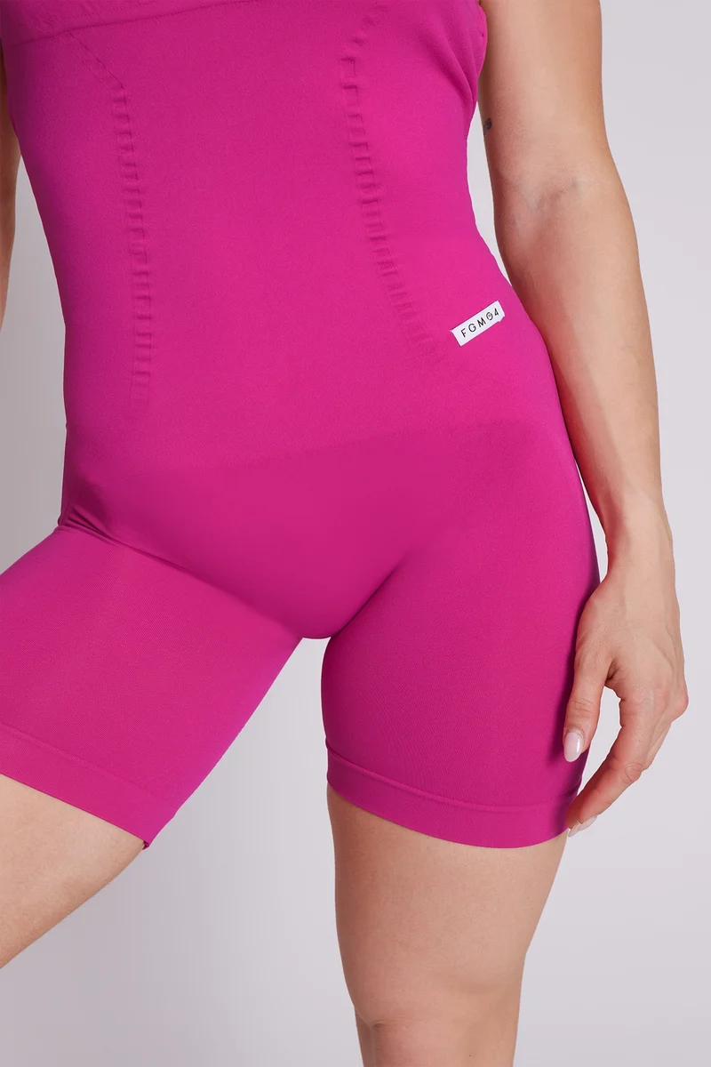 Jumpsuit Push Up Corta Teti Bretelline Sorbetto Lampone