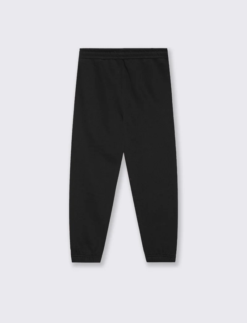 Jogger in Felpa con Coulisse e Patch - Nero