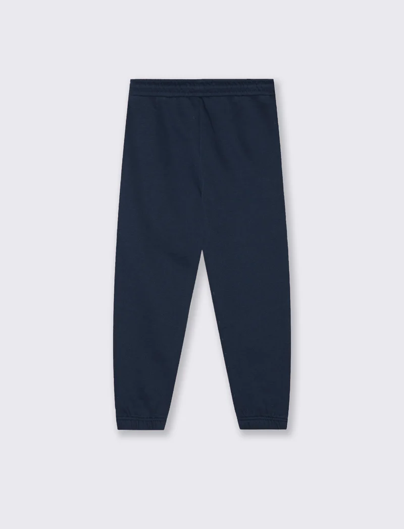 Jogger in Felpa con Coulisse e Patch - Blu