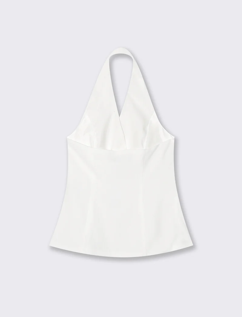 Gilet con scollo sulla schiena - Bianco