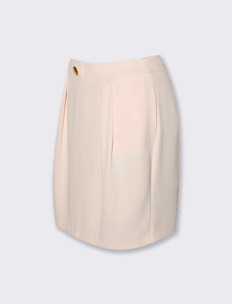 Gonna mini con bottone frontale per donna - Bianco