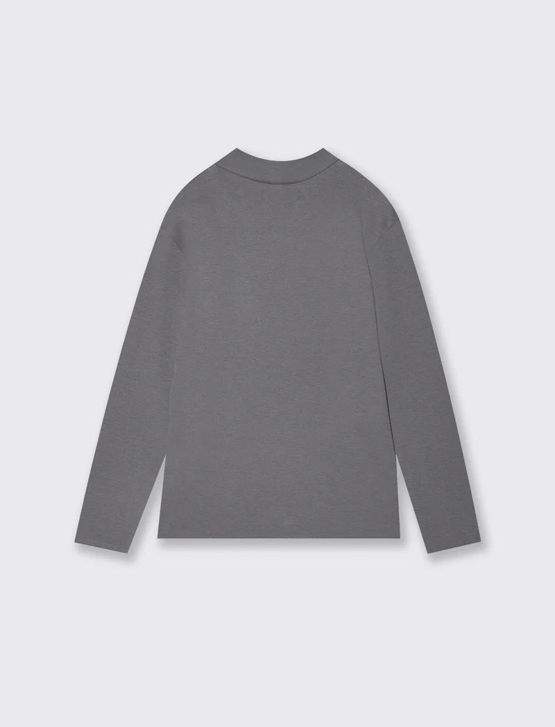 T-shirt caldo cotone maniche lunghe - Grigio mel.