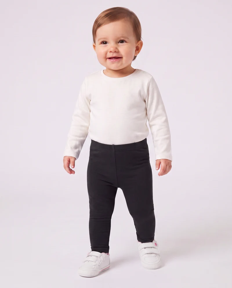 Leggings basici tinta unita versatili - Nero