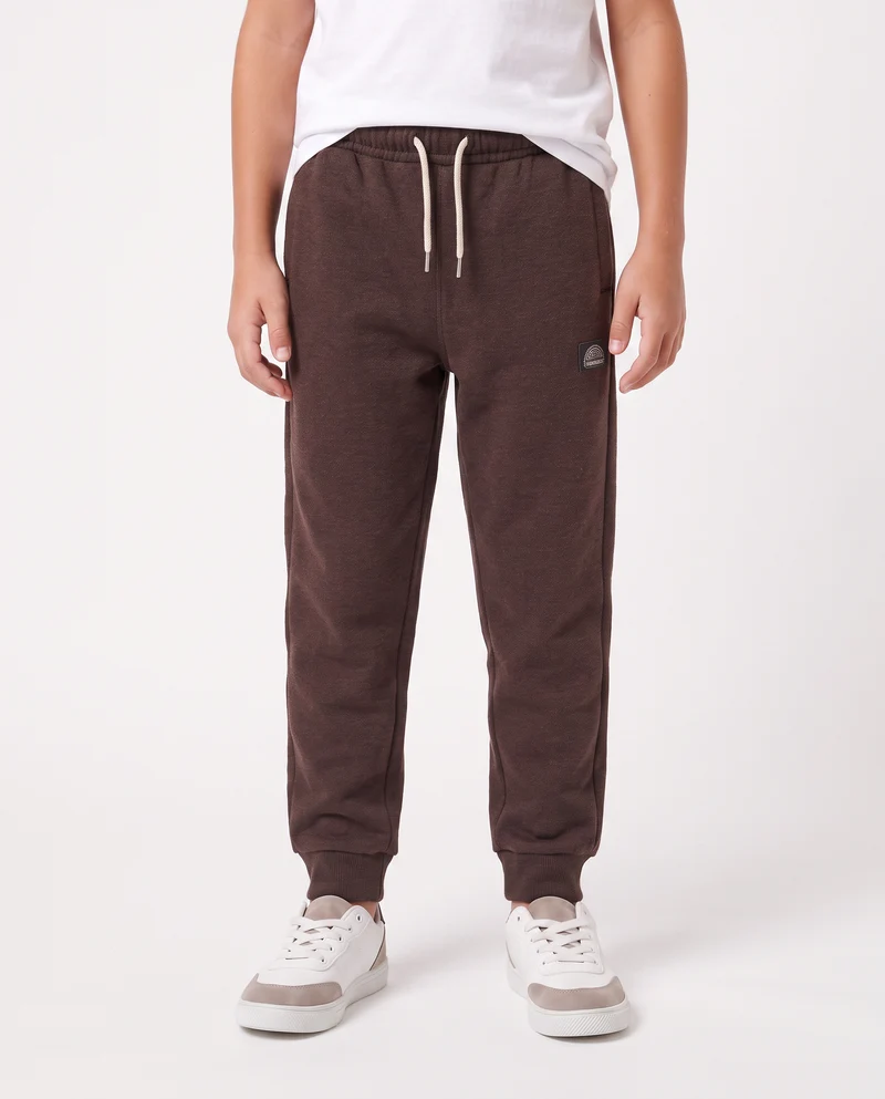Pantaloni jogger in cotone comfortevoli - Marrone cioccolato