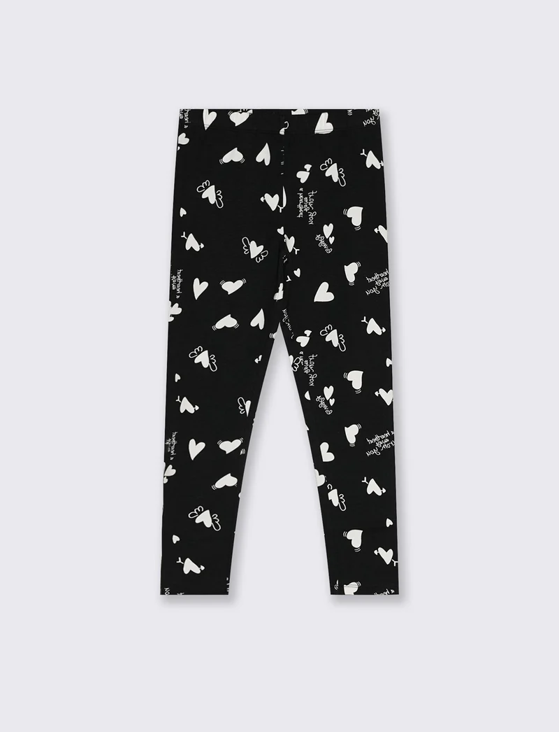 Leggings da bambina con fantasia estrosa - Nero