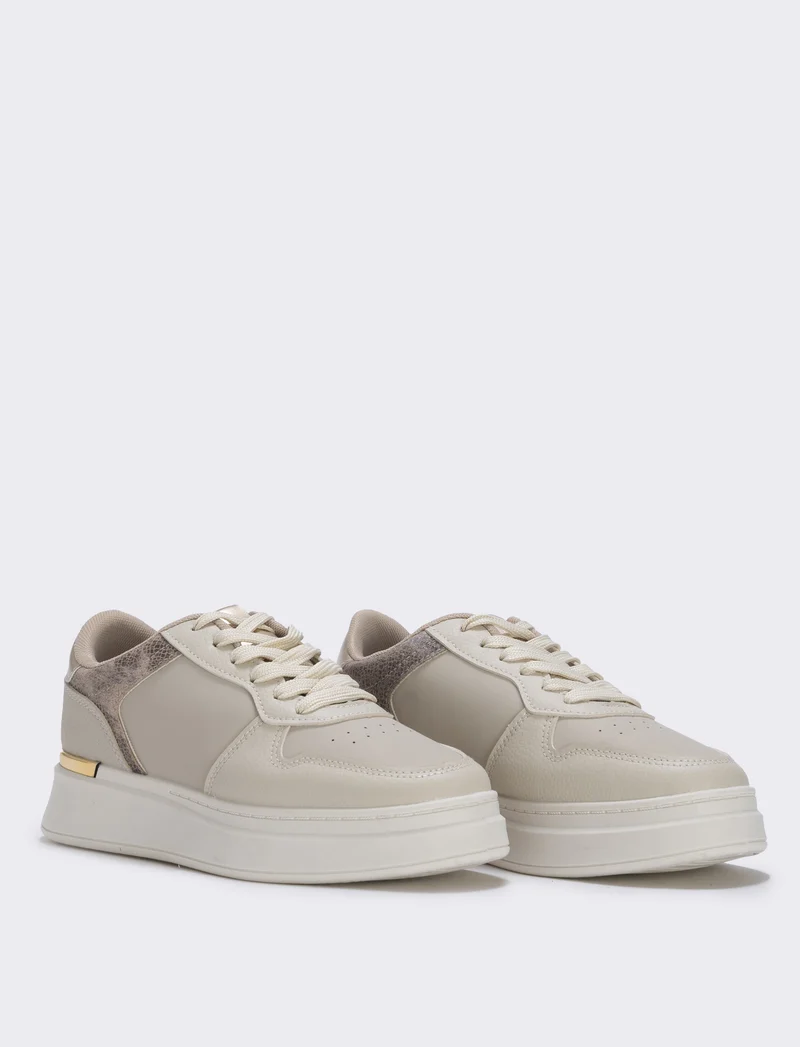 Sneakers beige con plateau da - Sabbia