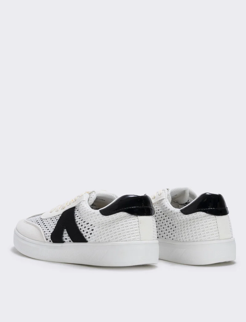 Sneakers da multielemento a contrasto - Bianco