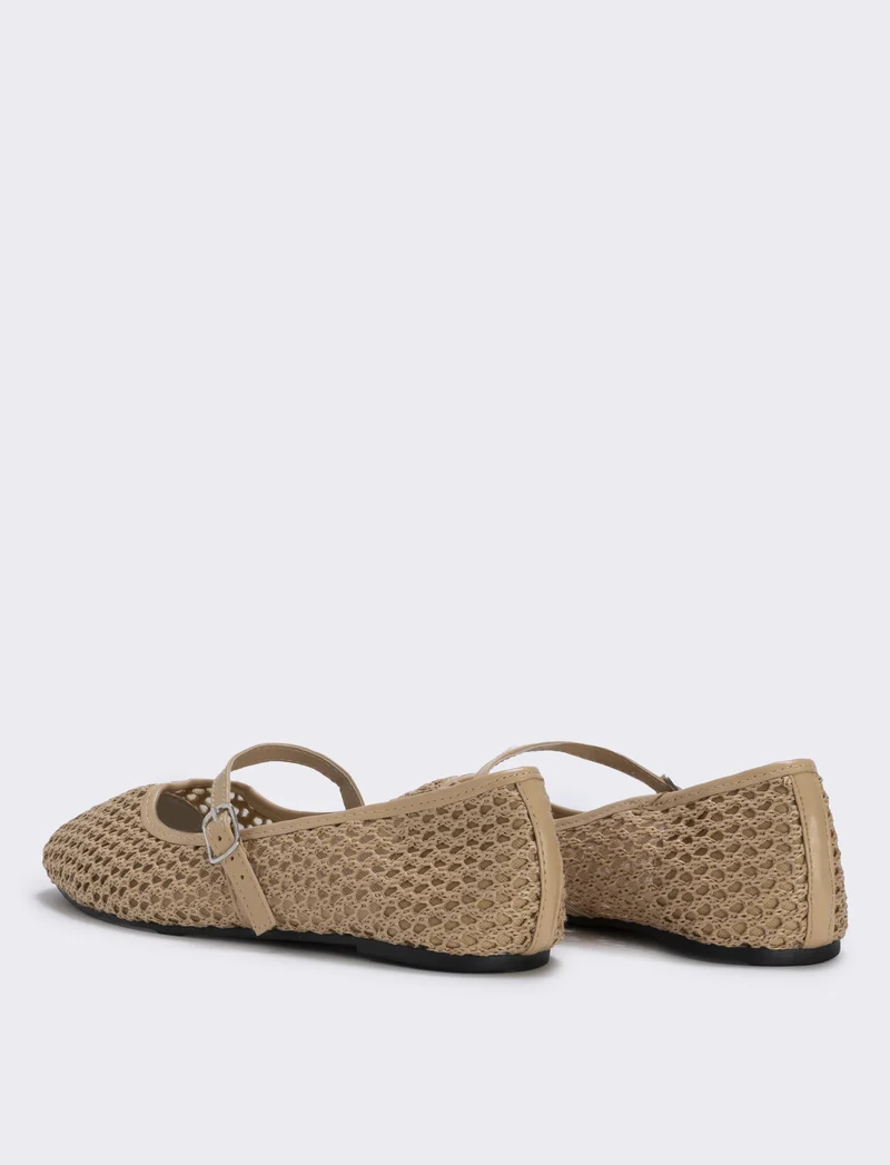 Ballerina beige a rete da - Beige