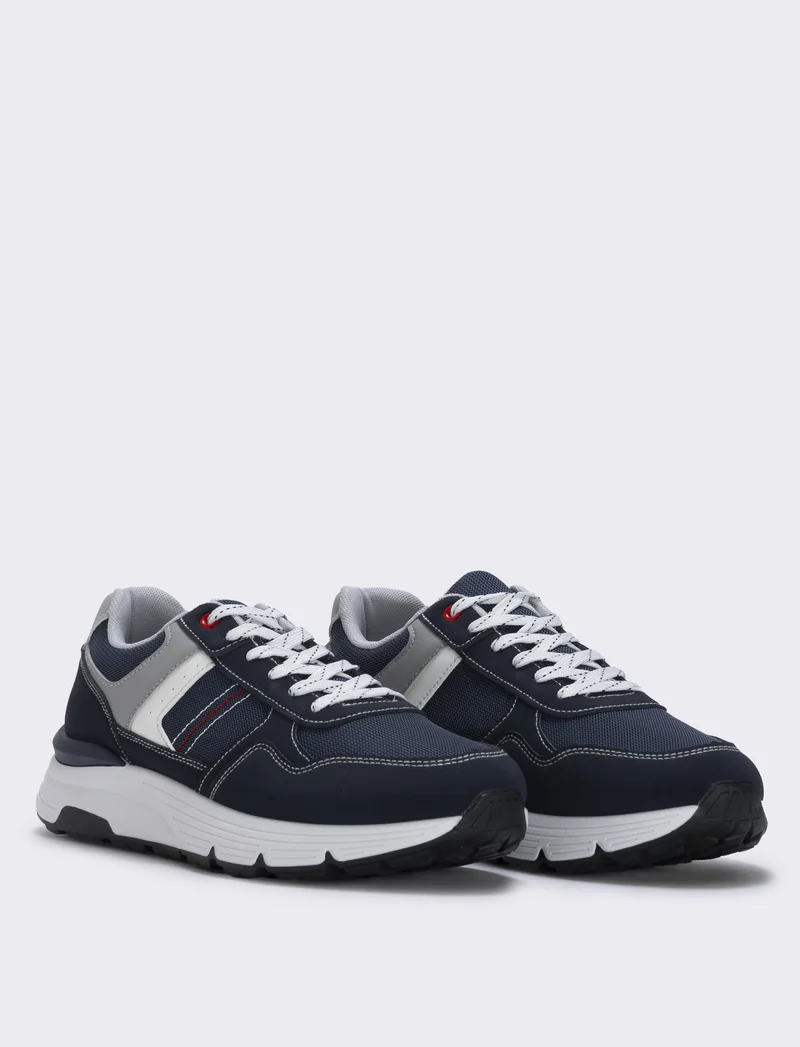 Sneakers casual da uomo in tessuto e poliuretano - Blu