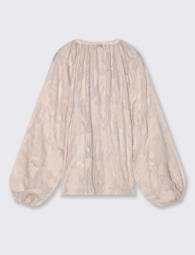 Blusa Manica Lunga con Bottoni Madreperla - Avorio