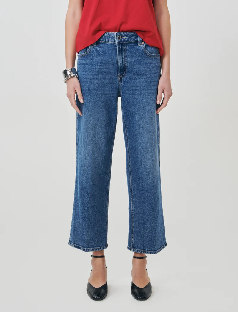 Jeans Gamba Dritta Lunghezza Caviglia - Denim