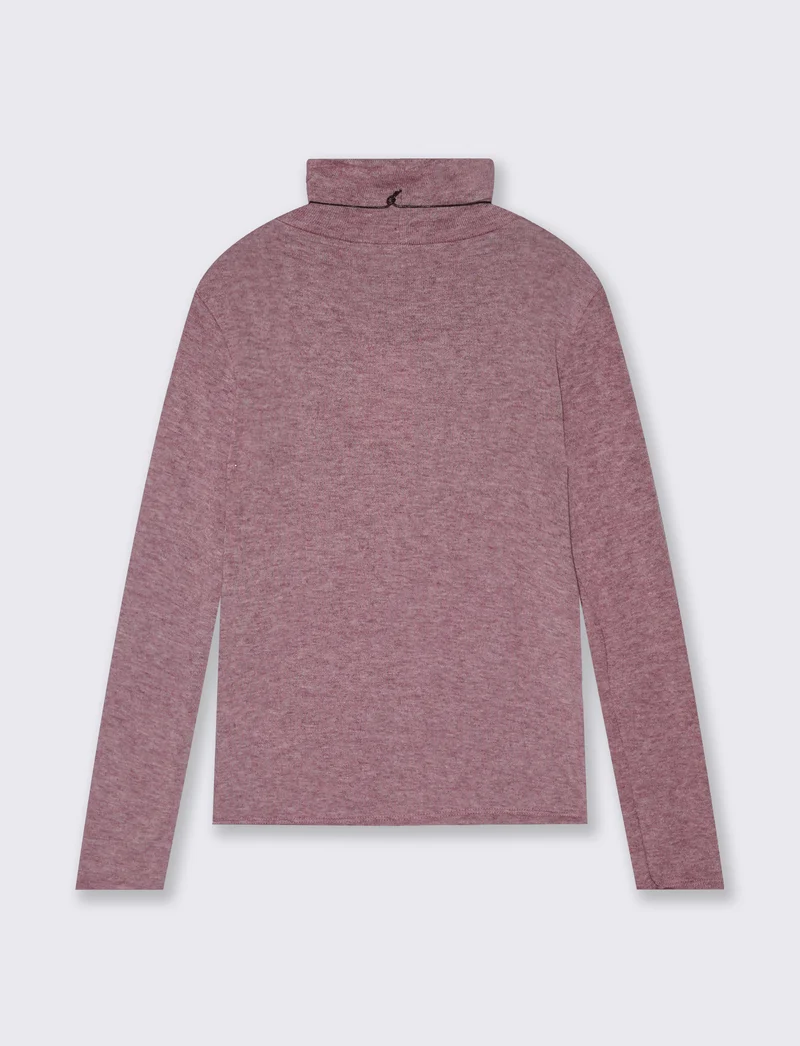 Maglia collo alto con collana - Bordeaux