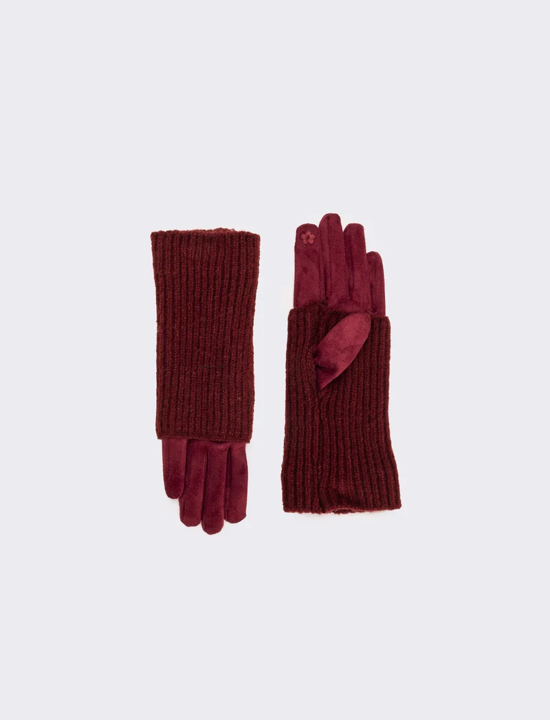 Guanto in pvc con manicotto donna - Bordeaux