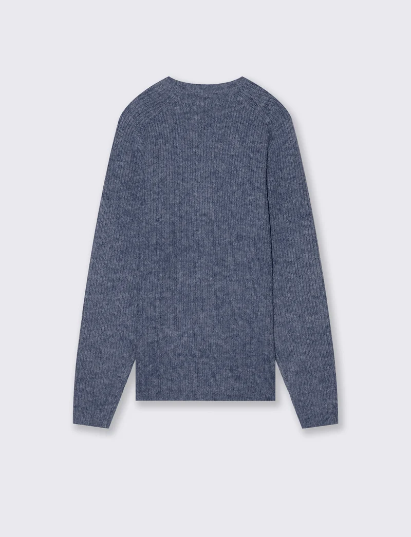 MAGLIA EFFETTO LANA A COSTE - Bluette