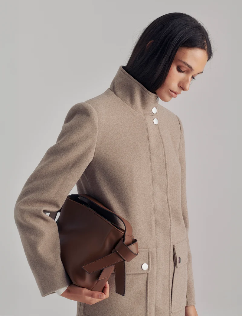 CAPPOTTO COLLO ALTO - Grigio tortora