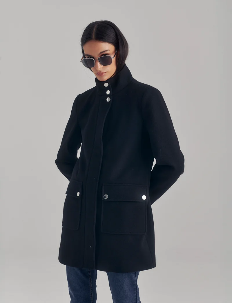 CAPPOTTO COLLO ALTO - Nero