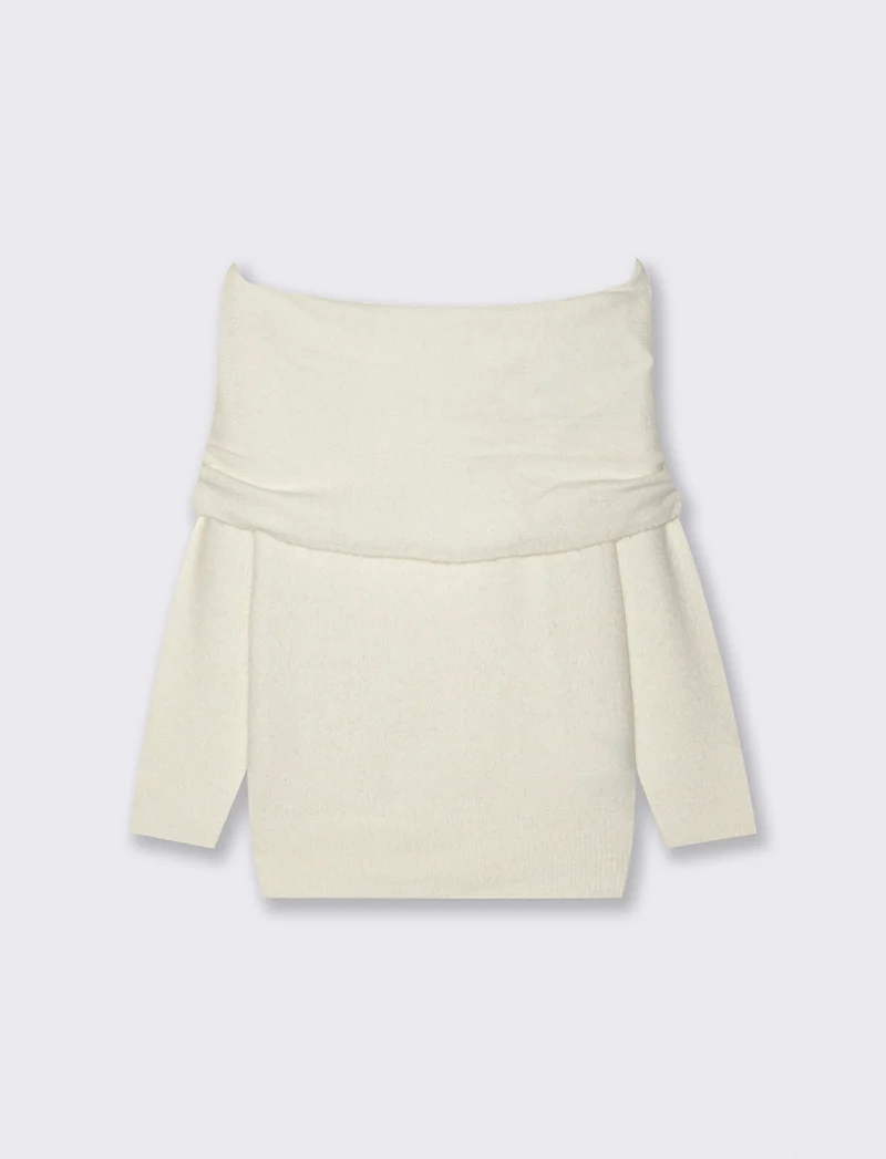 PULLOVER OFFSHOULDER - Avorio