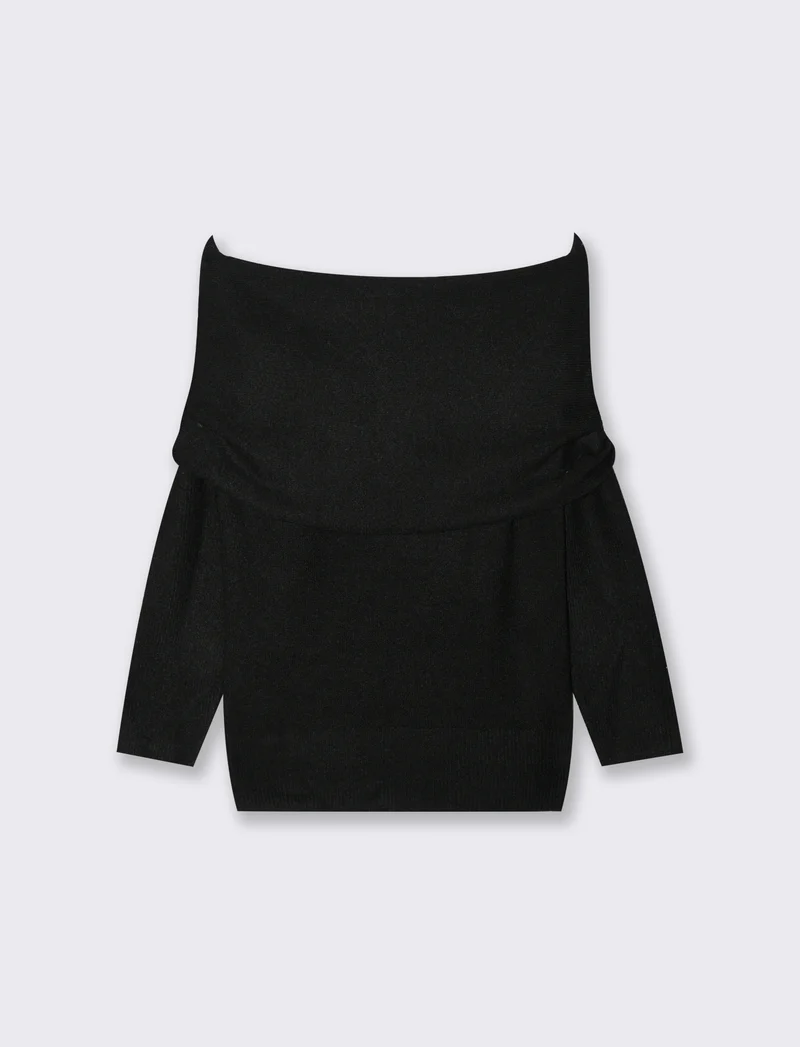 PULLOVER OFFSHOULDER - Nero