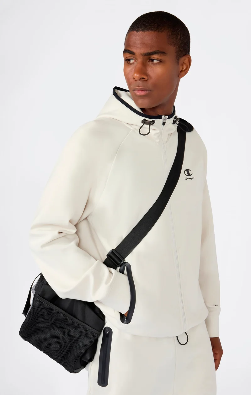 Men’s Stretch Poly-Cotton Full Zip Hooded Sweatshirt C-Tech