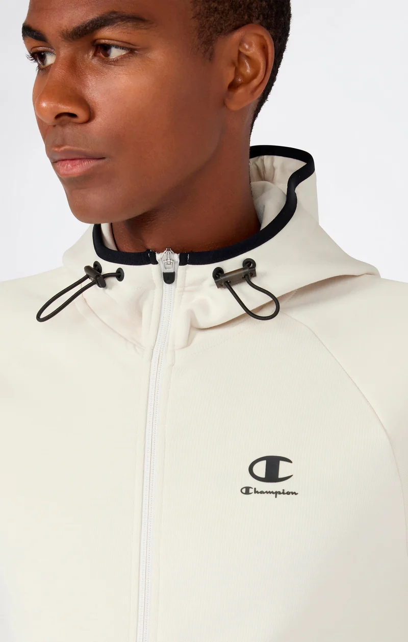 Men’s Stretch Poly-Cotton Full Zip Hooded Sweatshirt C-Tech