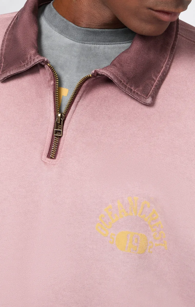 Men’s Washed Polo Half-Zip Neck Heavyweight Sweatshirt Time Capsule