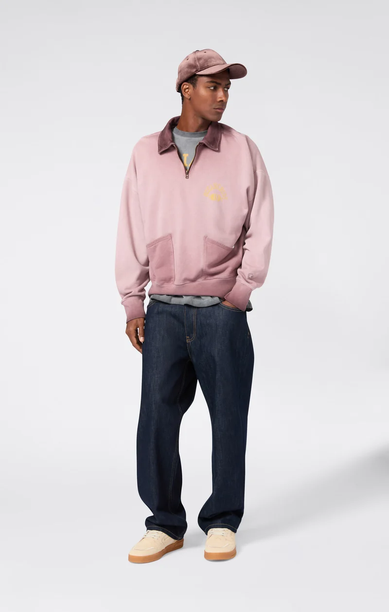 Men’s Washed Polo Half-Zip Neck Heavyweight Sweatshirt Time Capsule
