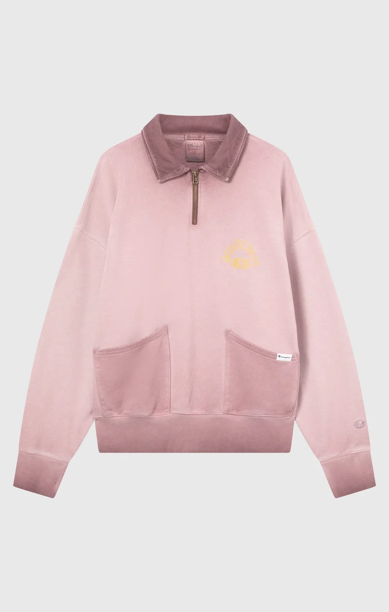 Men’s Washed Polo Half-Zip Neck Heavyweight Sweatshirt Time Capsule