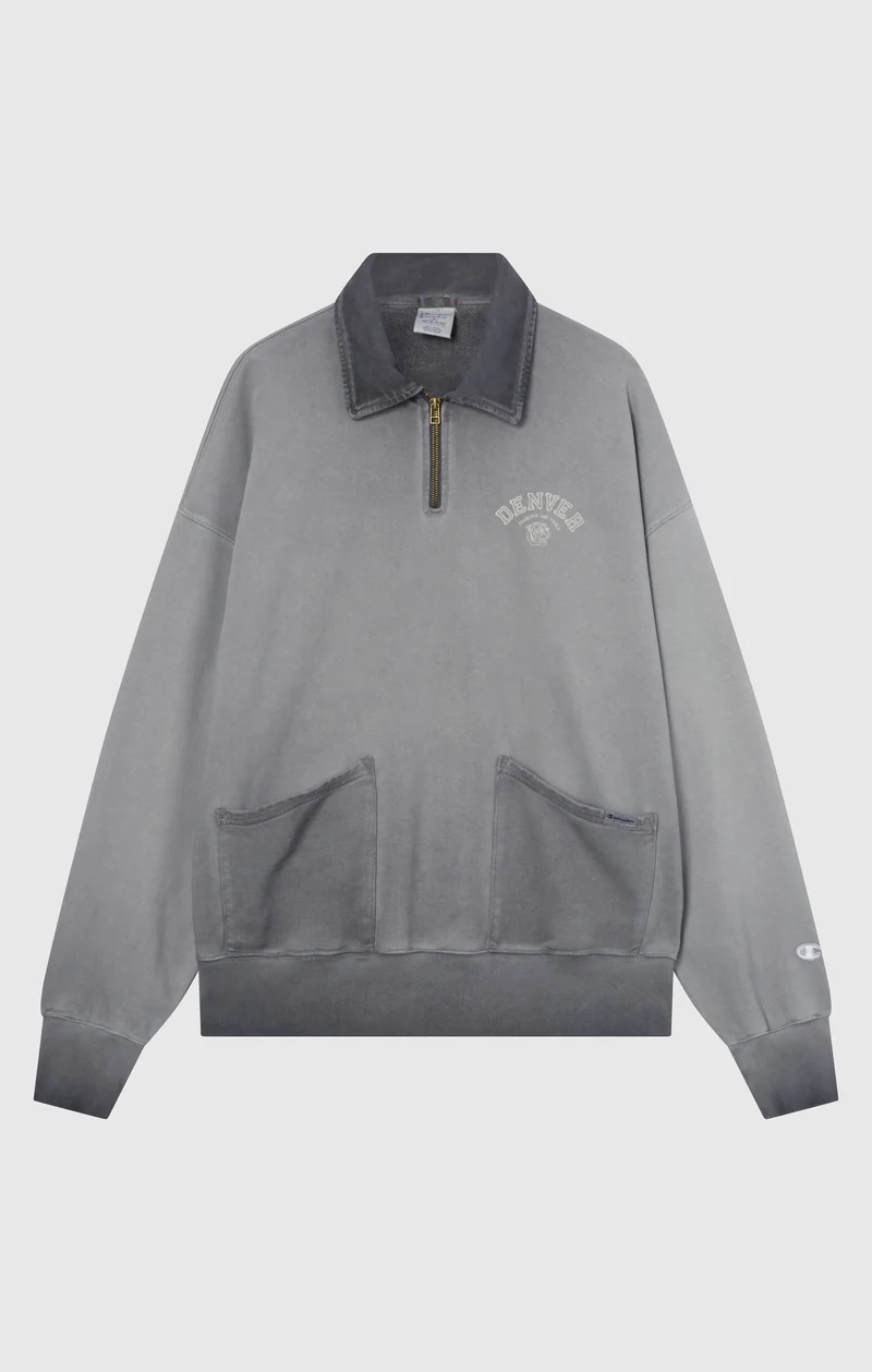 Men’s Washed Polo Half-Zip Neck Heavyweight Sweatshirt Time Capsule