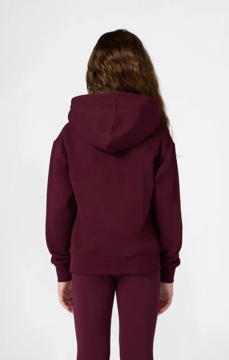 Girls’ Fleece Hoodie with Big Embroidered Logo Icons