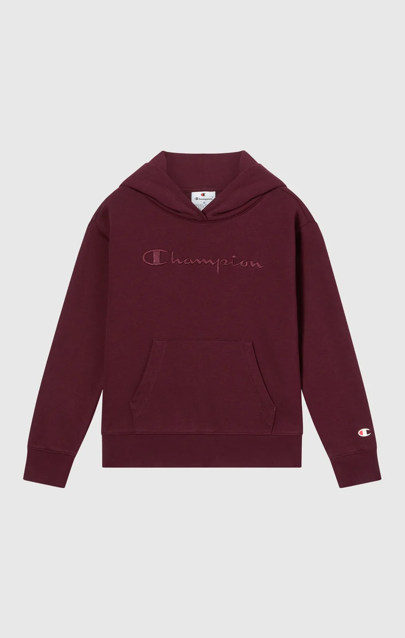 Girls’ Fleece Hoodie with Big Embroidered Logo Icons