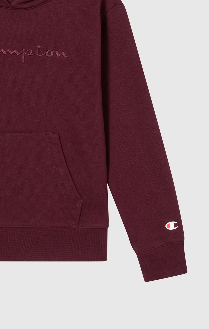 Girls’ Fleece Hoodie with Big Embroidered Logo Icons