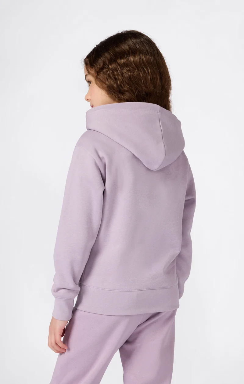 Girls’ Fleece Hoodie with Big Embroidered Logo Icons