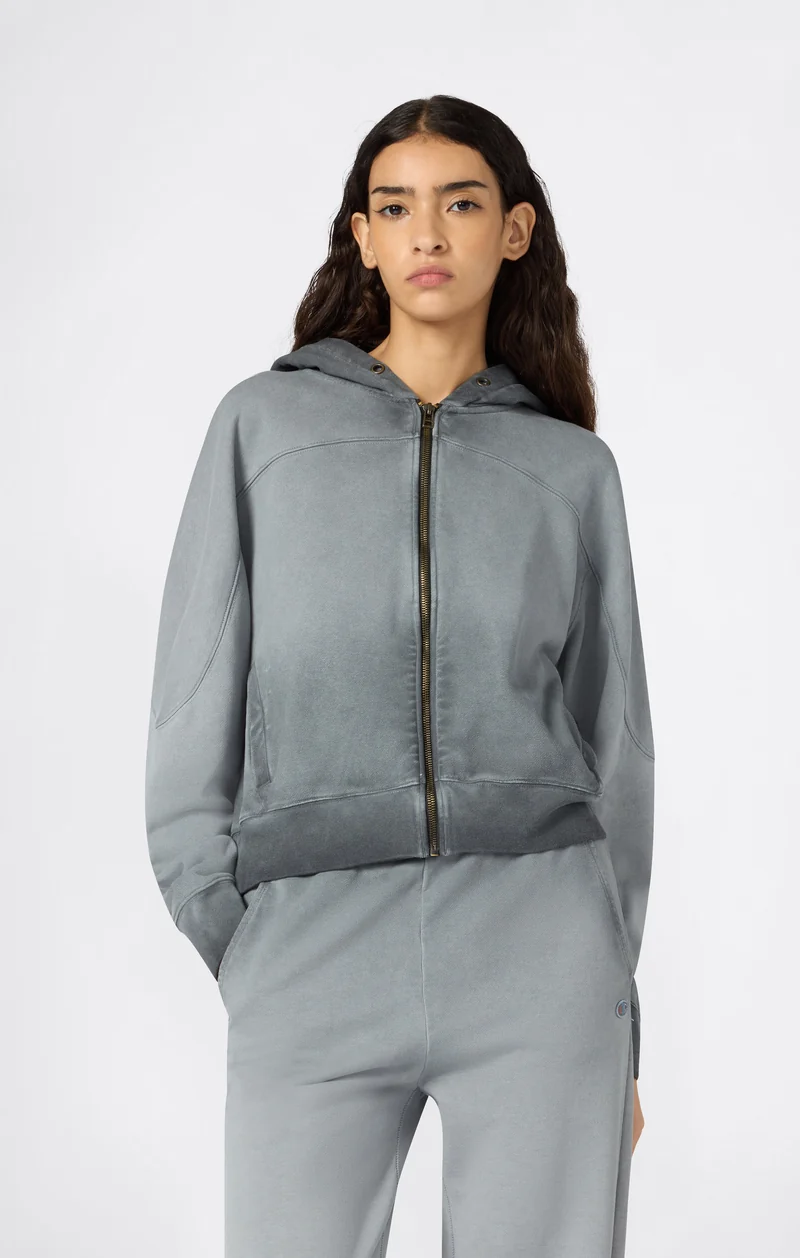 Women’s Washed Full Zip Heavyweight Sweatshirt Hoodie Time Capsule