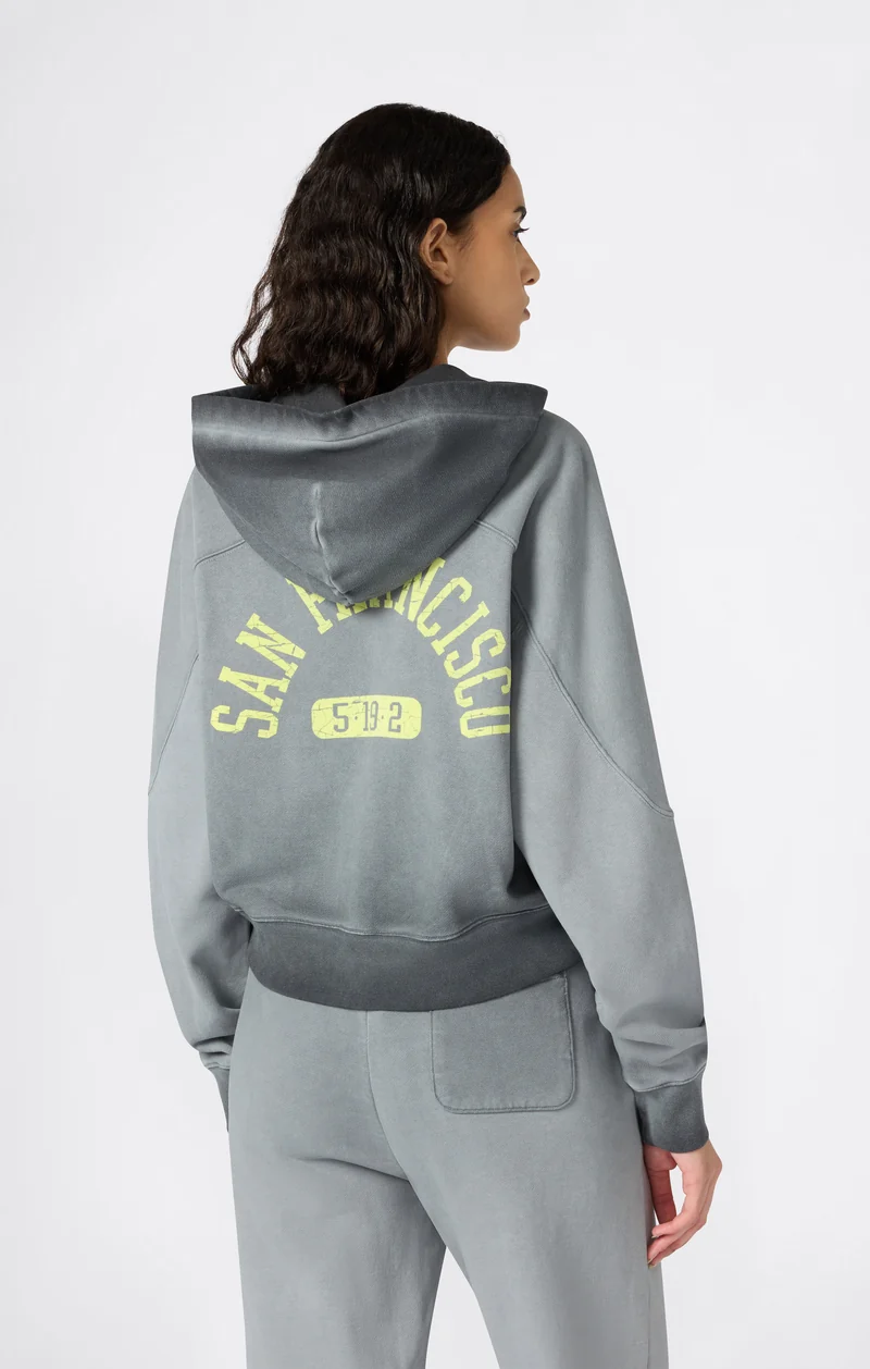 Women’s Washed Full Zip Heavyweight Sweatshirt Hoodie Time Capsule
