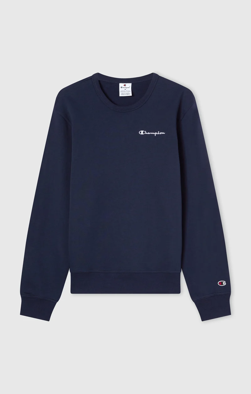 Men’s Fleece Crewneck Sweatshirt with Small Embroidered Logo Icons