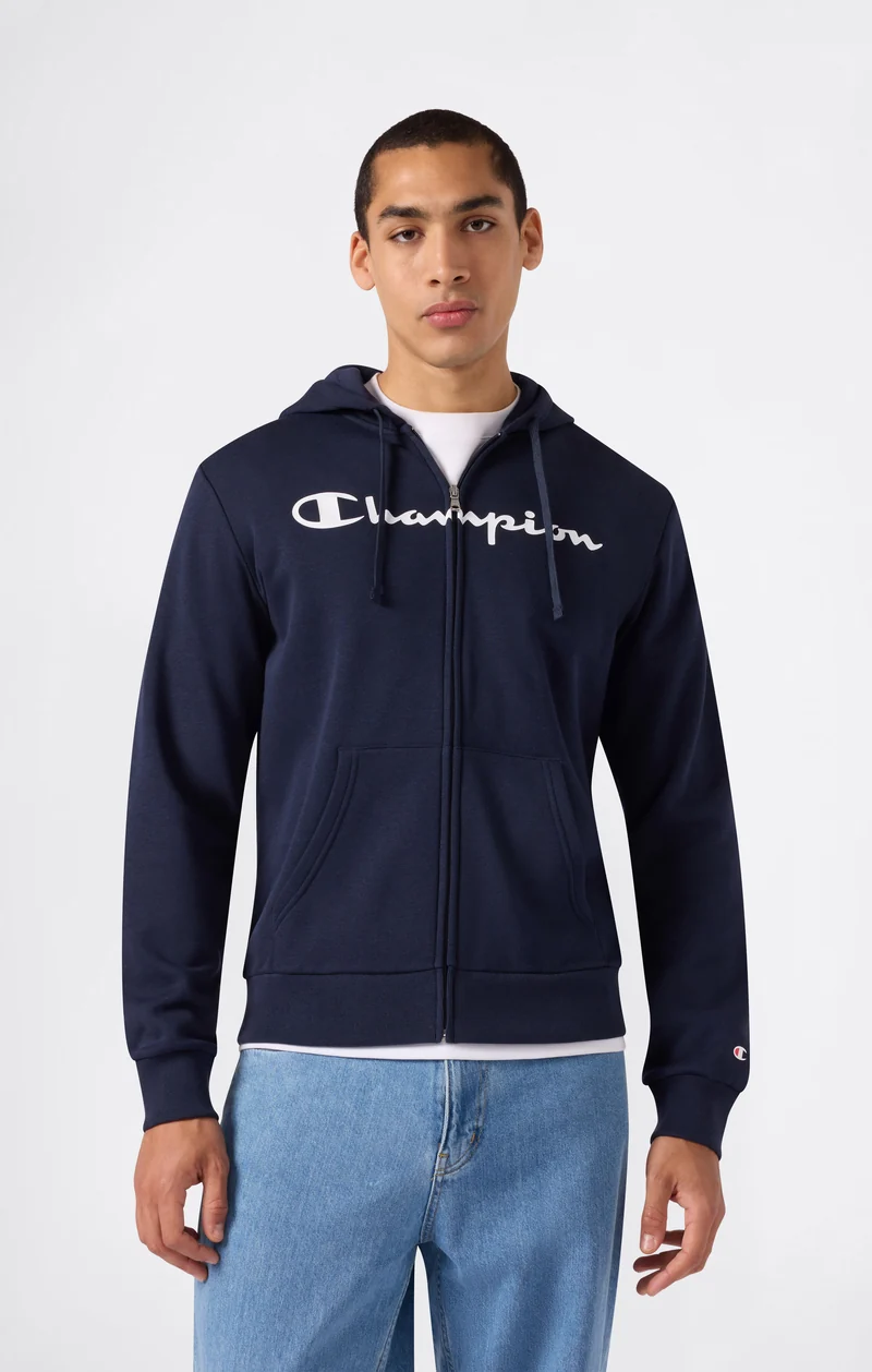 Men’s Fleece Full Zip Hoodie Script Logo