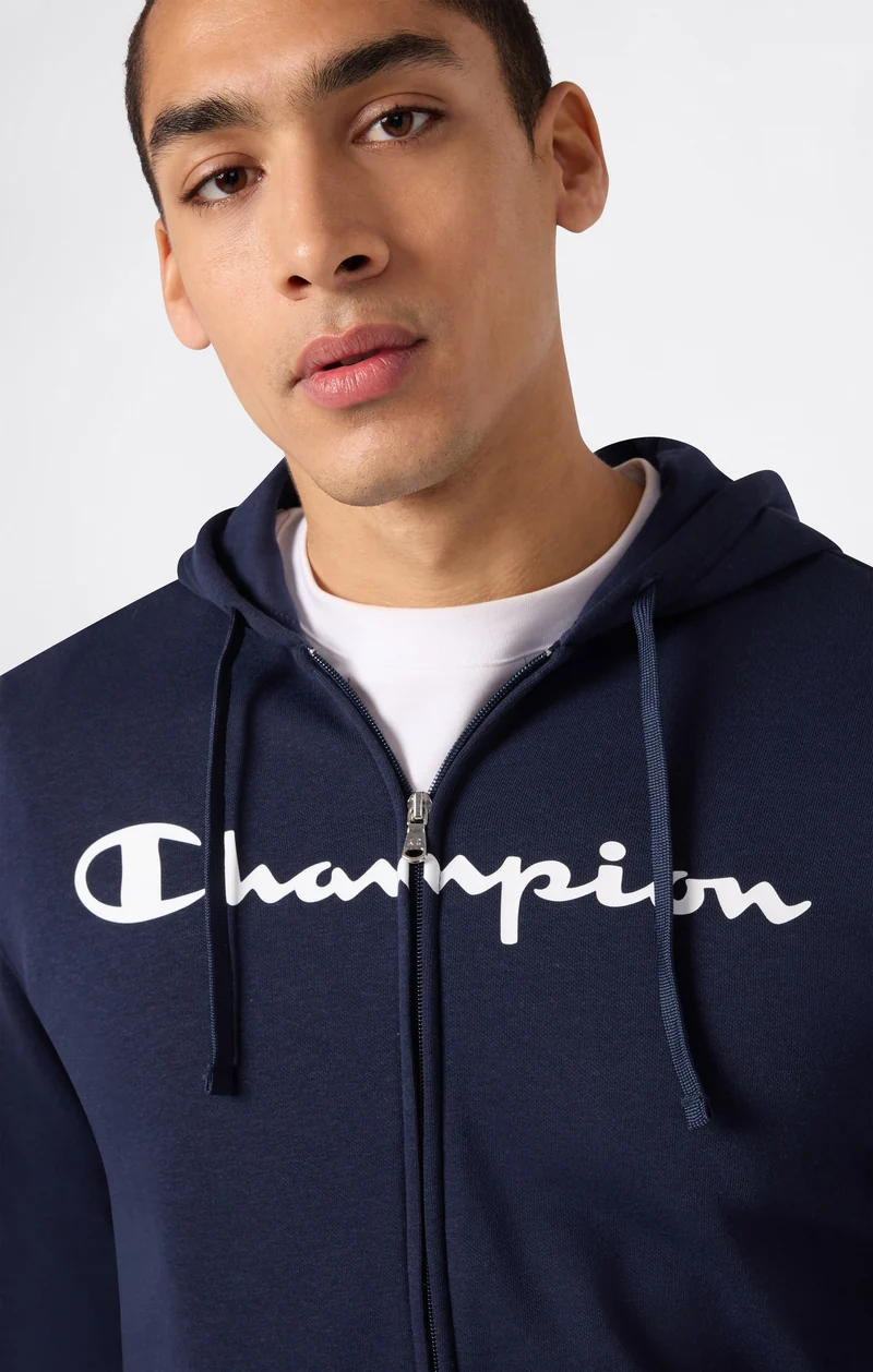 Men’s Fleece Full Zip Hoodie Script Logo