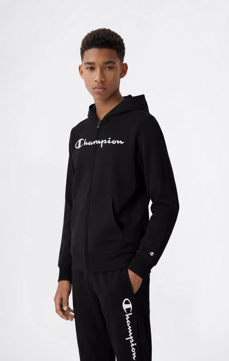 Boys' Fleece Full Zip Hoodie Script Logo