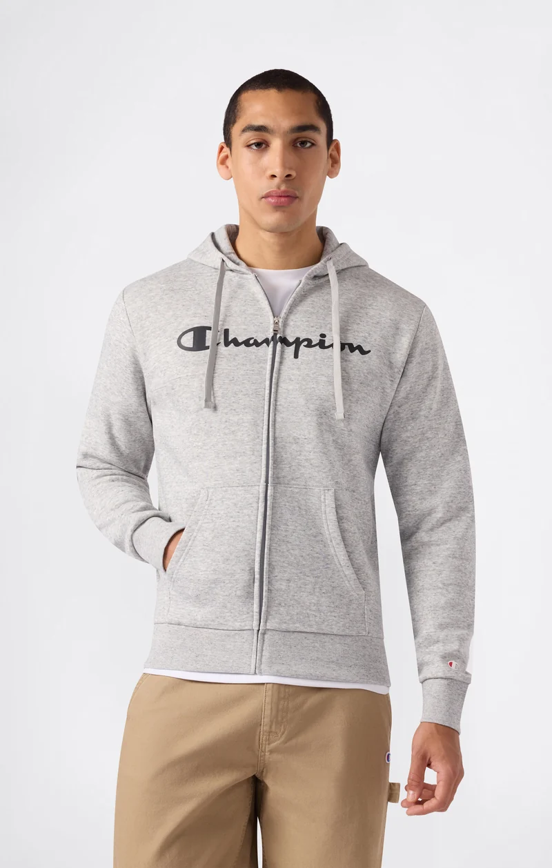 Men’s Fleece Full Zip Hoodie Script Logo
