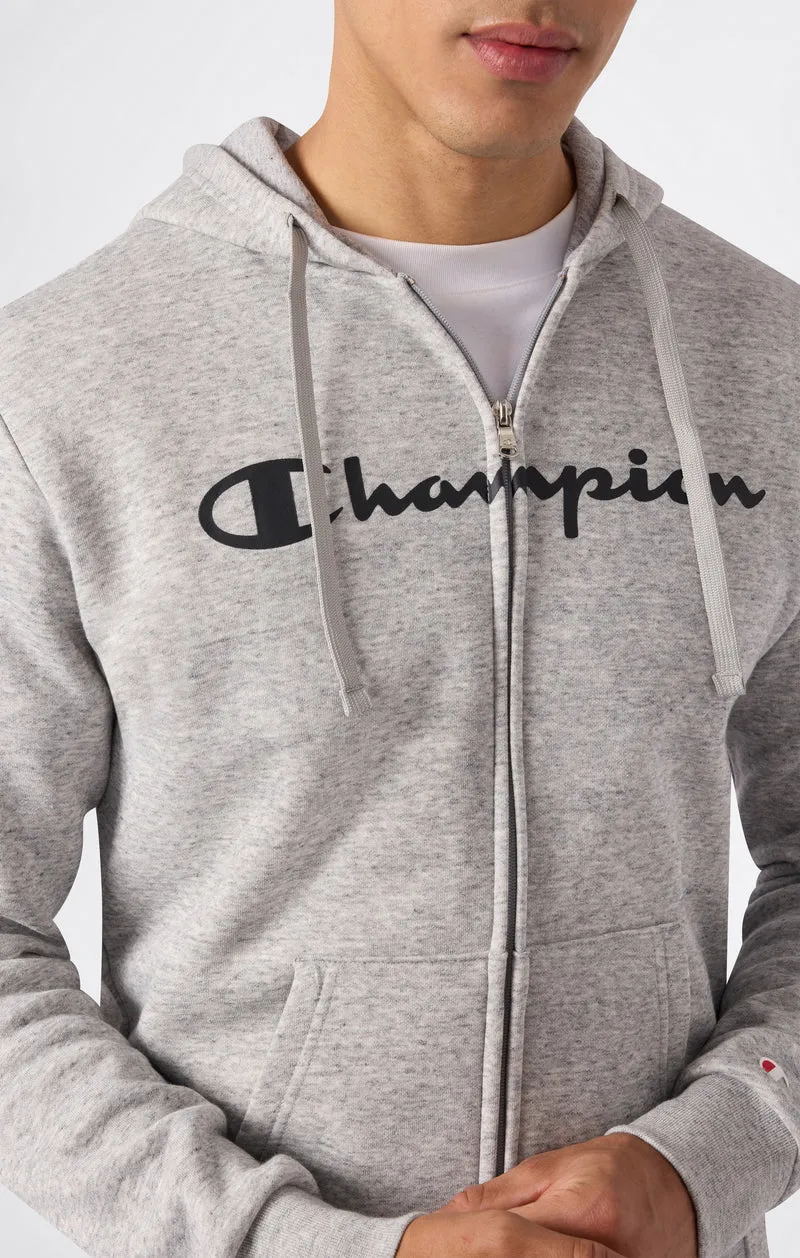 Men’s Fleece Full Zip Hoodie Script Logo