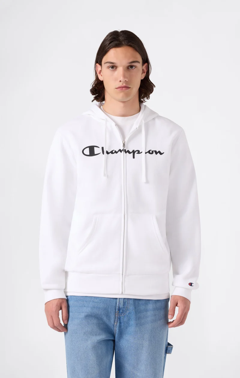 Men’s Fleece Full Zip Hoodie Script Logo