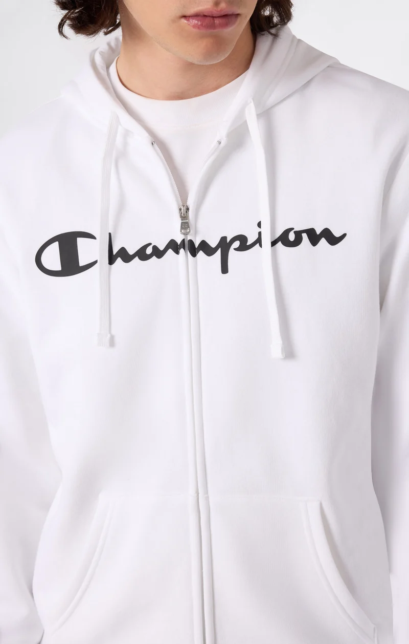 Men’s Fleece Full Zip Hoodie Script Logo