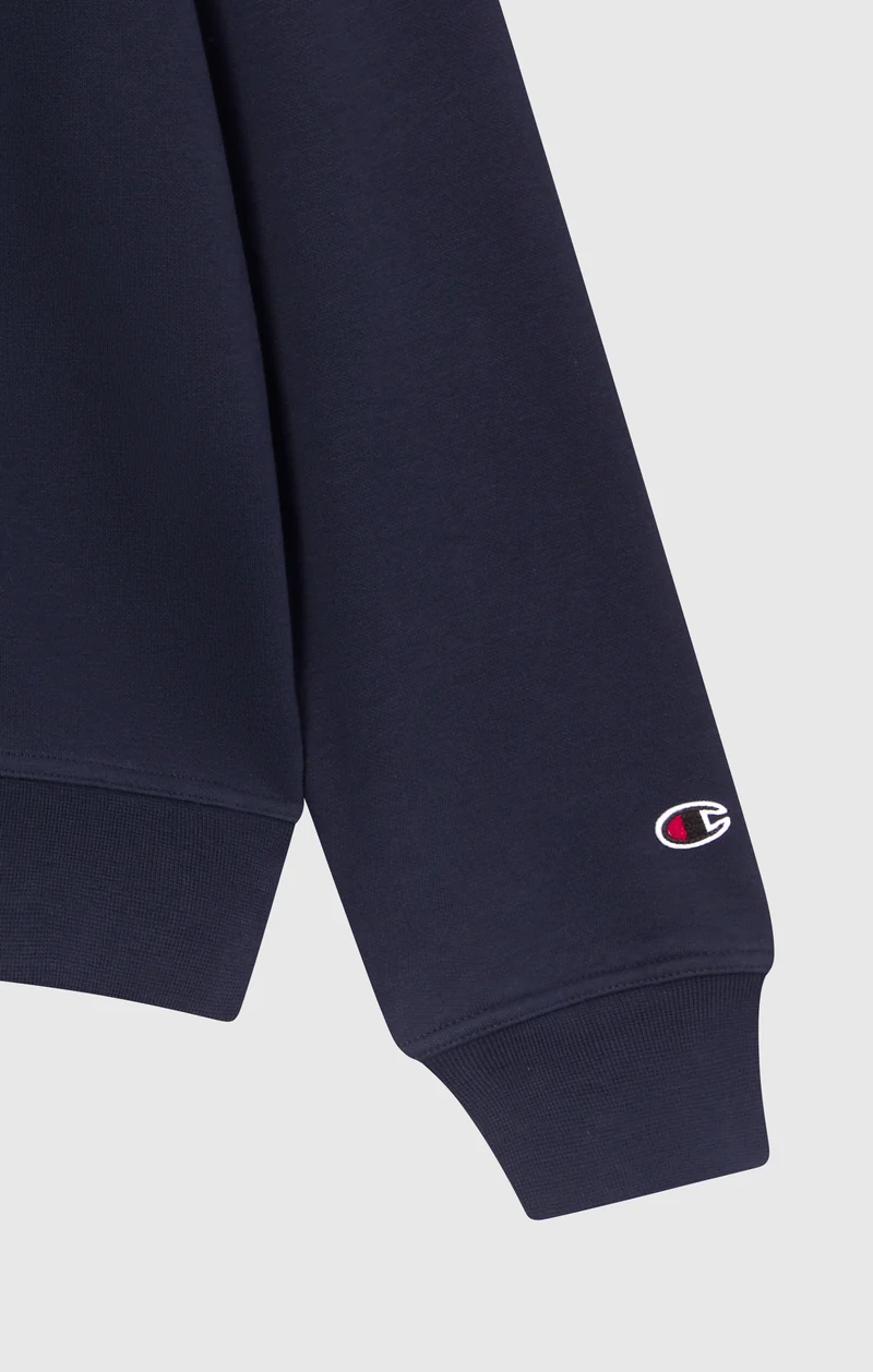 Men’s Fleece Crewneck Sweatshirt with Big Embroidered Logo Icons