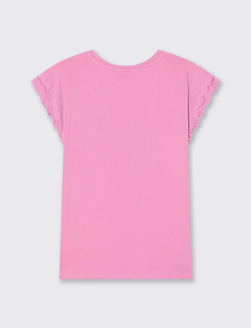 T-Shirt Mezza Manica con Rouches - Rosa big bubble