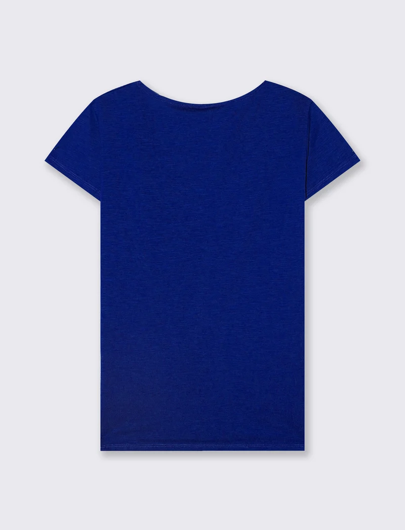 T-shirt manica corta con scollo anello - Royal