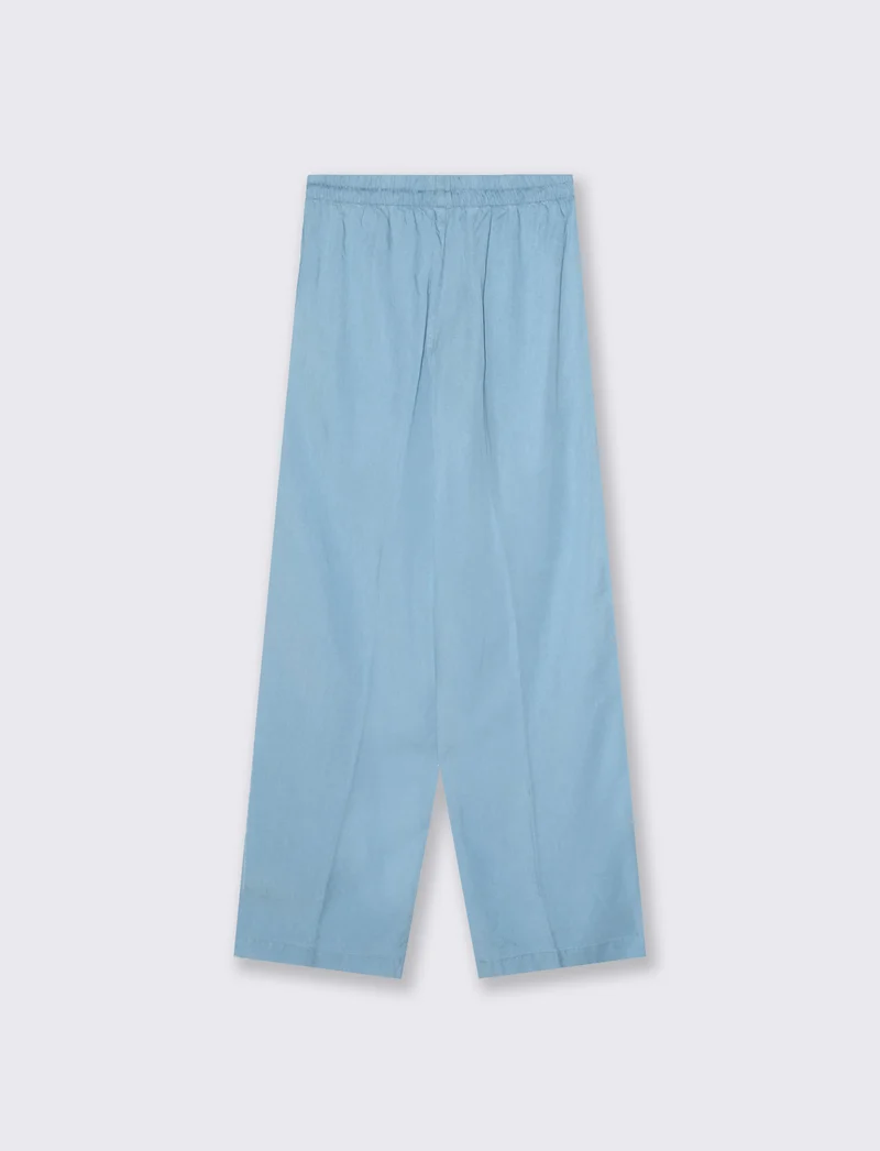 Pantalone Culotte in Lyocell con Coulisse - Denim