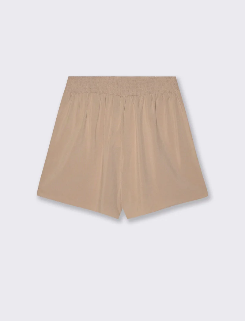 Short con elastico e coulisse in vita - Beige corda