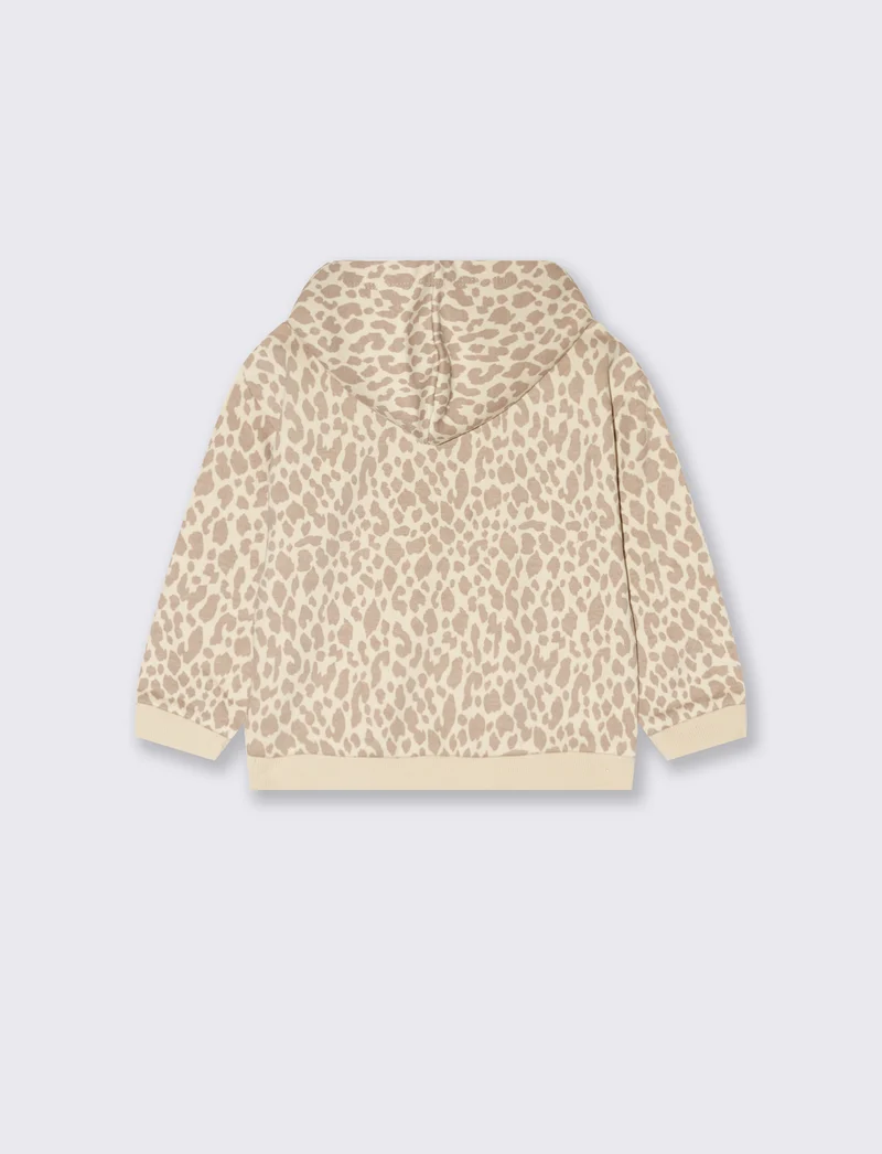 Felpa con stampa all over - Beige