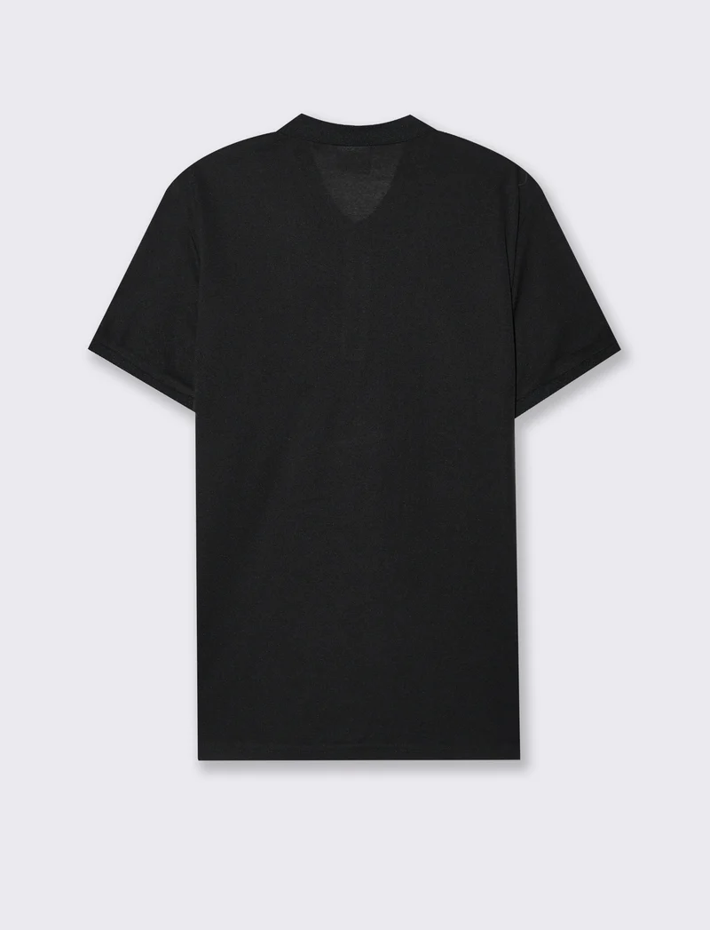 Polo basica con taschino da uomo - Nero
